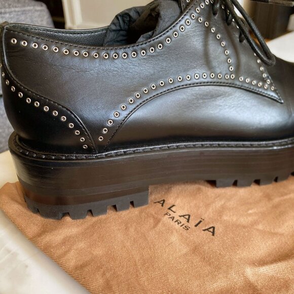 Alaia Eyelet Derby Loafers in Black | US size 6 (EU 36.5) | Excellent Condition - Picture 3 of 16